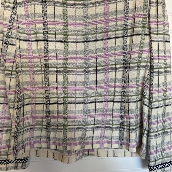 NWT ST. JOHN Knits Cream Black JACKET Siz 10 Suit Blazer Multicolor Plaid - Picture 10 of 11